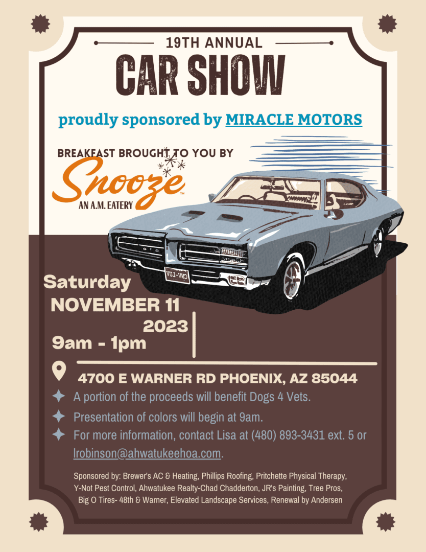 Car Show Ahwatukee Community Swim, Tennis & Event Center